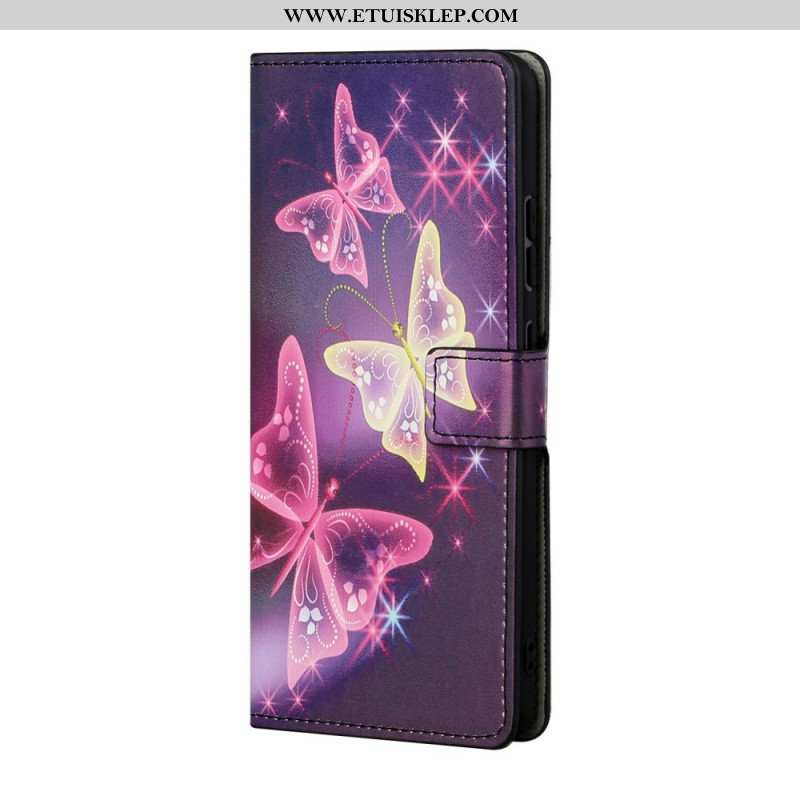 Etui Folio do Samsung Galaxy S22 Plus 5G Motyle I Kwiaty